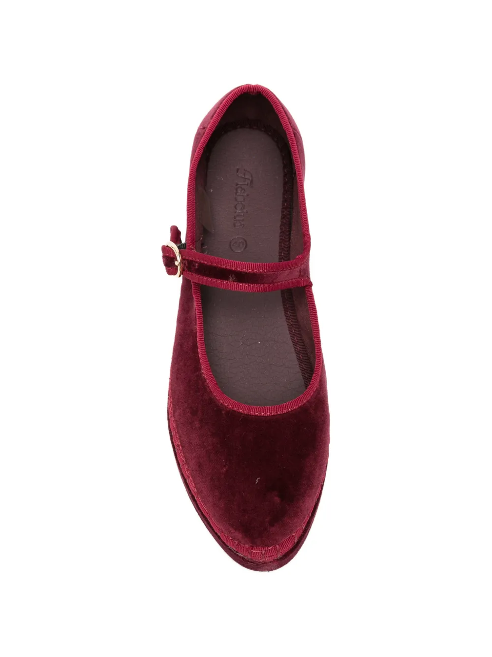 FLABELUS Double Lucrecia velvet Mary Jane shoes Rood