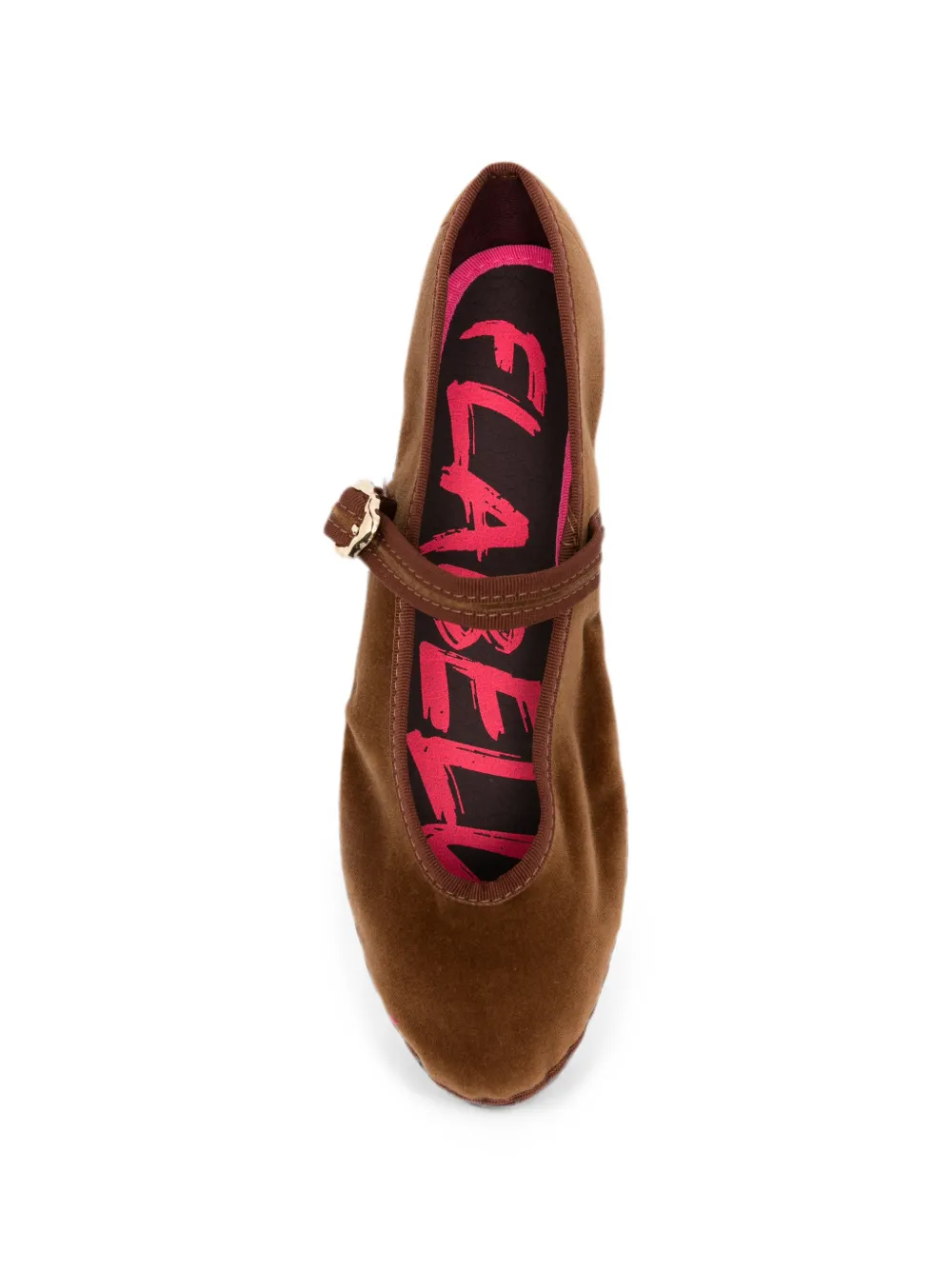 FLABELUS Pierre Mary Jane fluwelen ballerina's Bruin