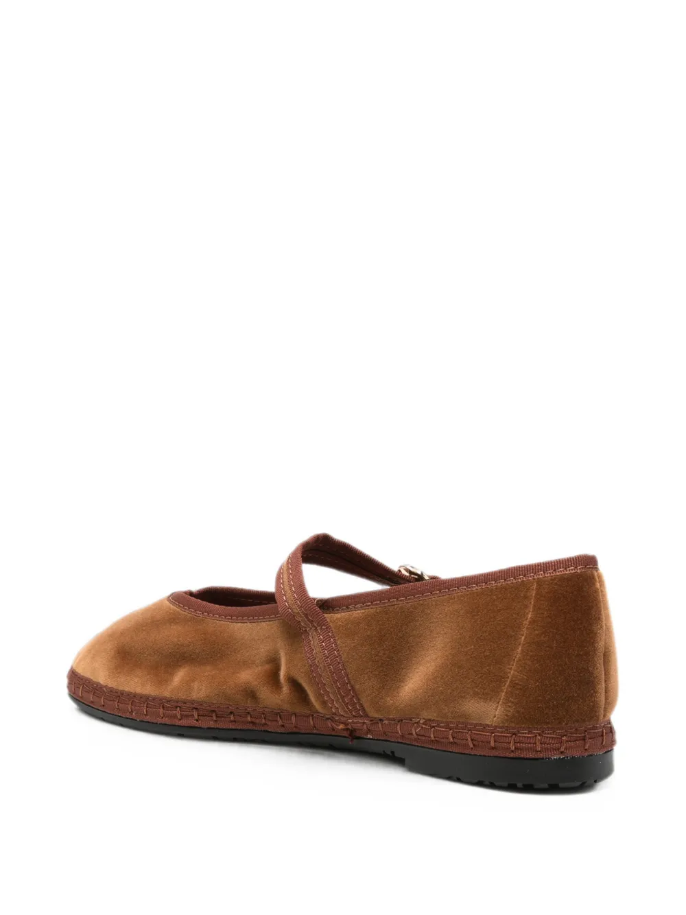 FLABELUS Pierre Mary Jane fluwelen ballerina's Bruin