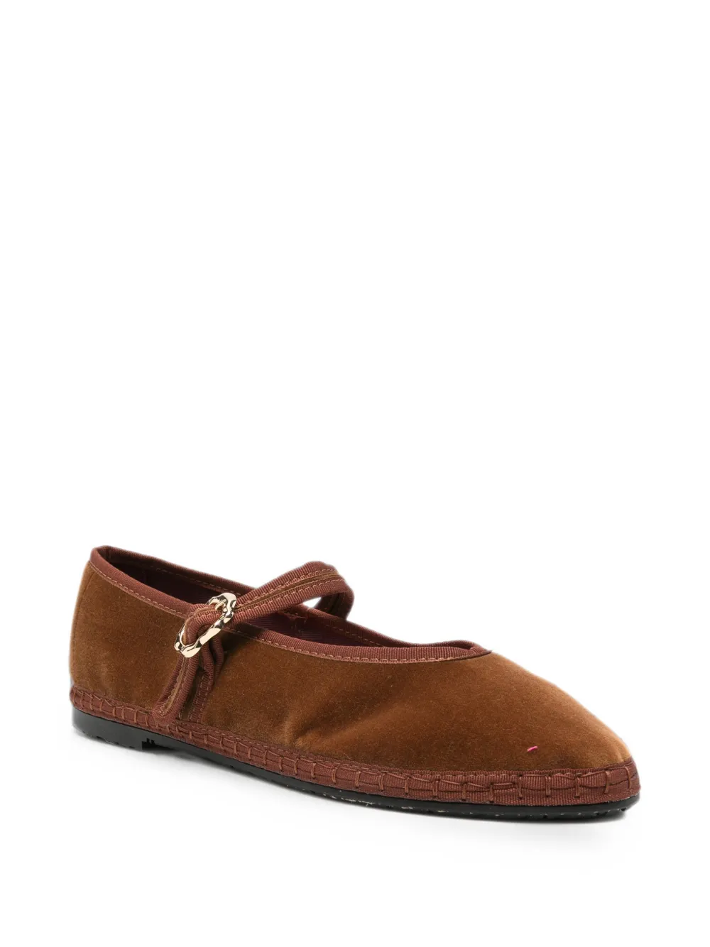 FLABELUS Pierre Mary Jane fluwelen ballerina's Bruin