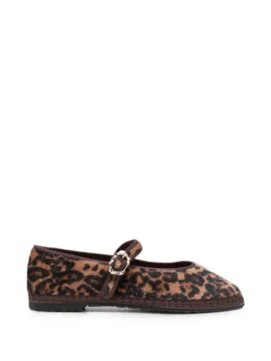 Prada Printed Leather Ballerinas | Brown | FARFETCH