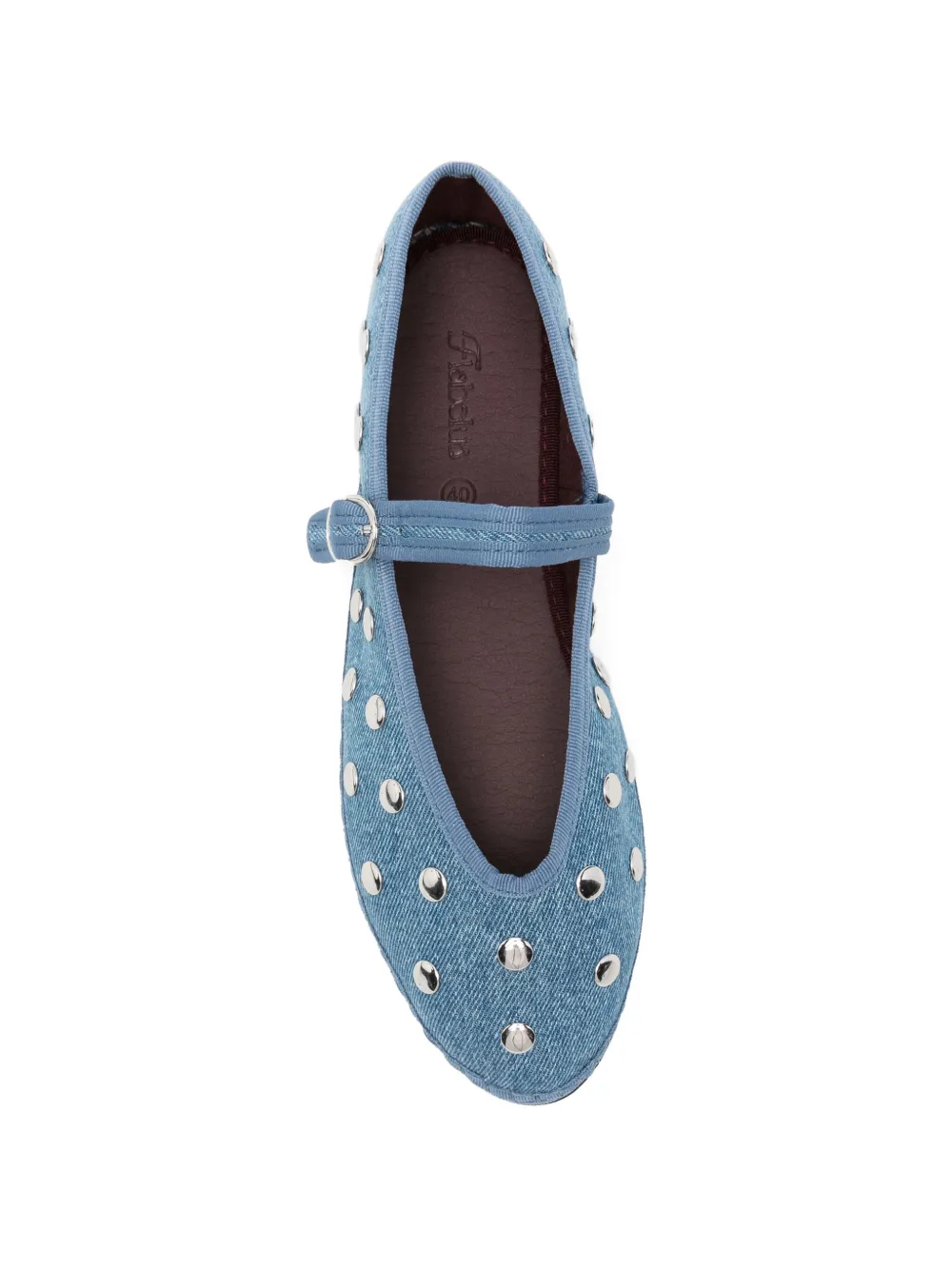 FLABELUS Mae stud-embellished ballet flats Blauw