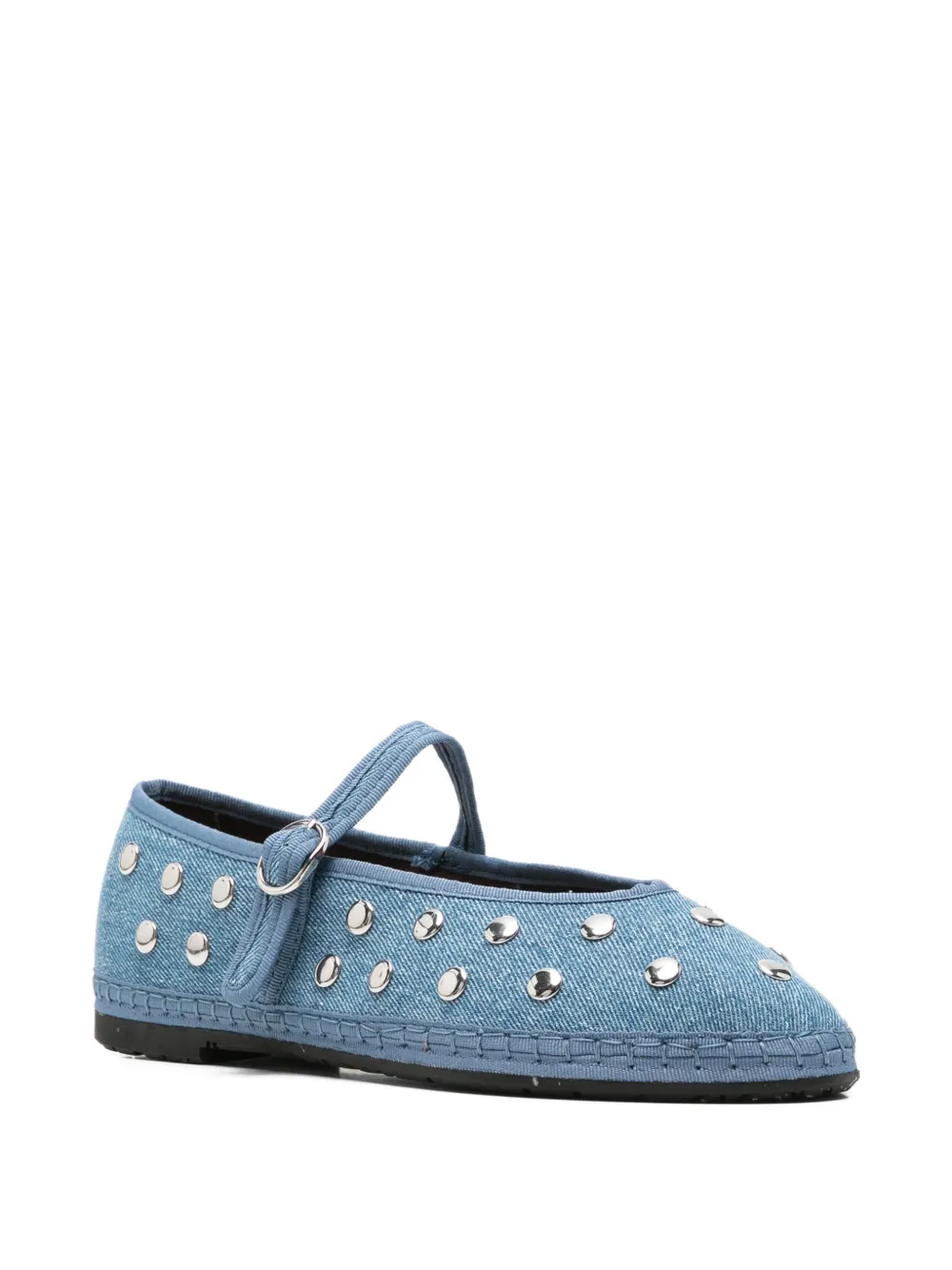 FLABELUS Mae stud-embellished ballet flats Blauw