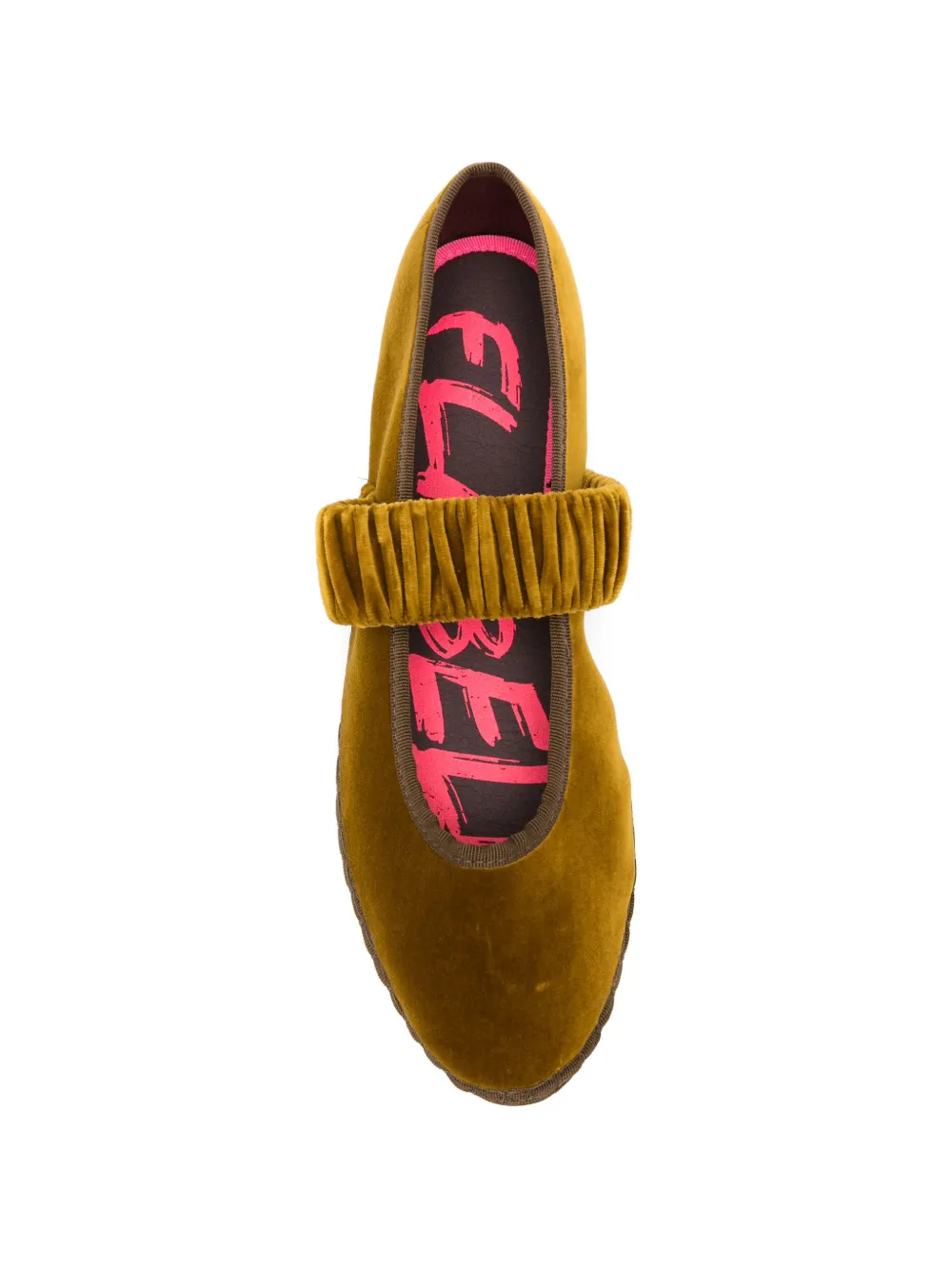 FLABELUS Mafalda velvet ballet flats Groen