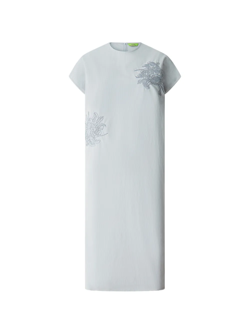 Shanghai Tang Tang floral-embroidered midi dress - Blu