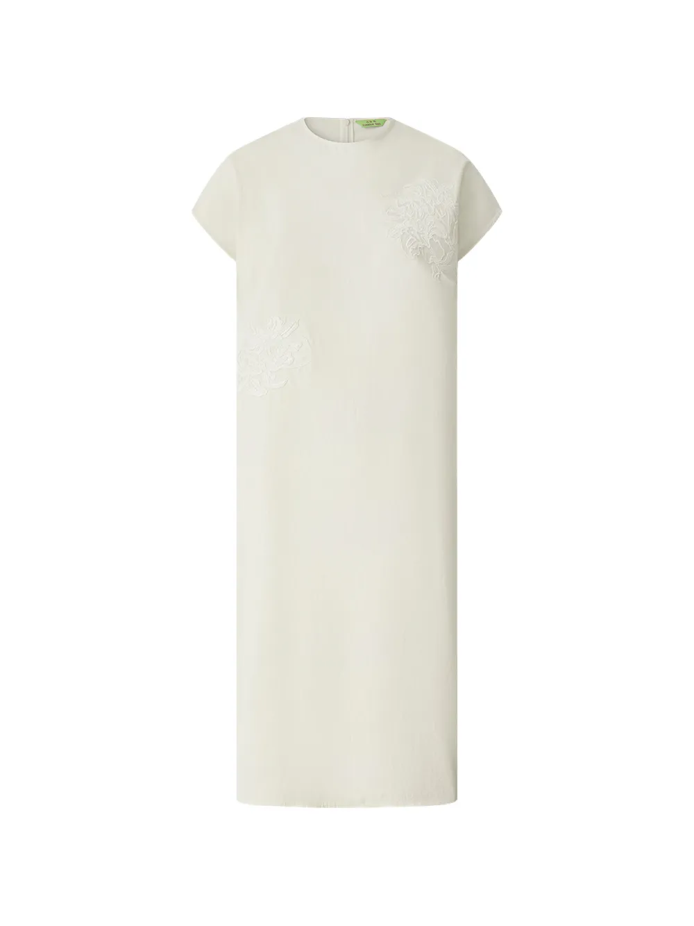 Shanghai Tang Tang Floral-embroidered Midi Dress In White