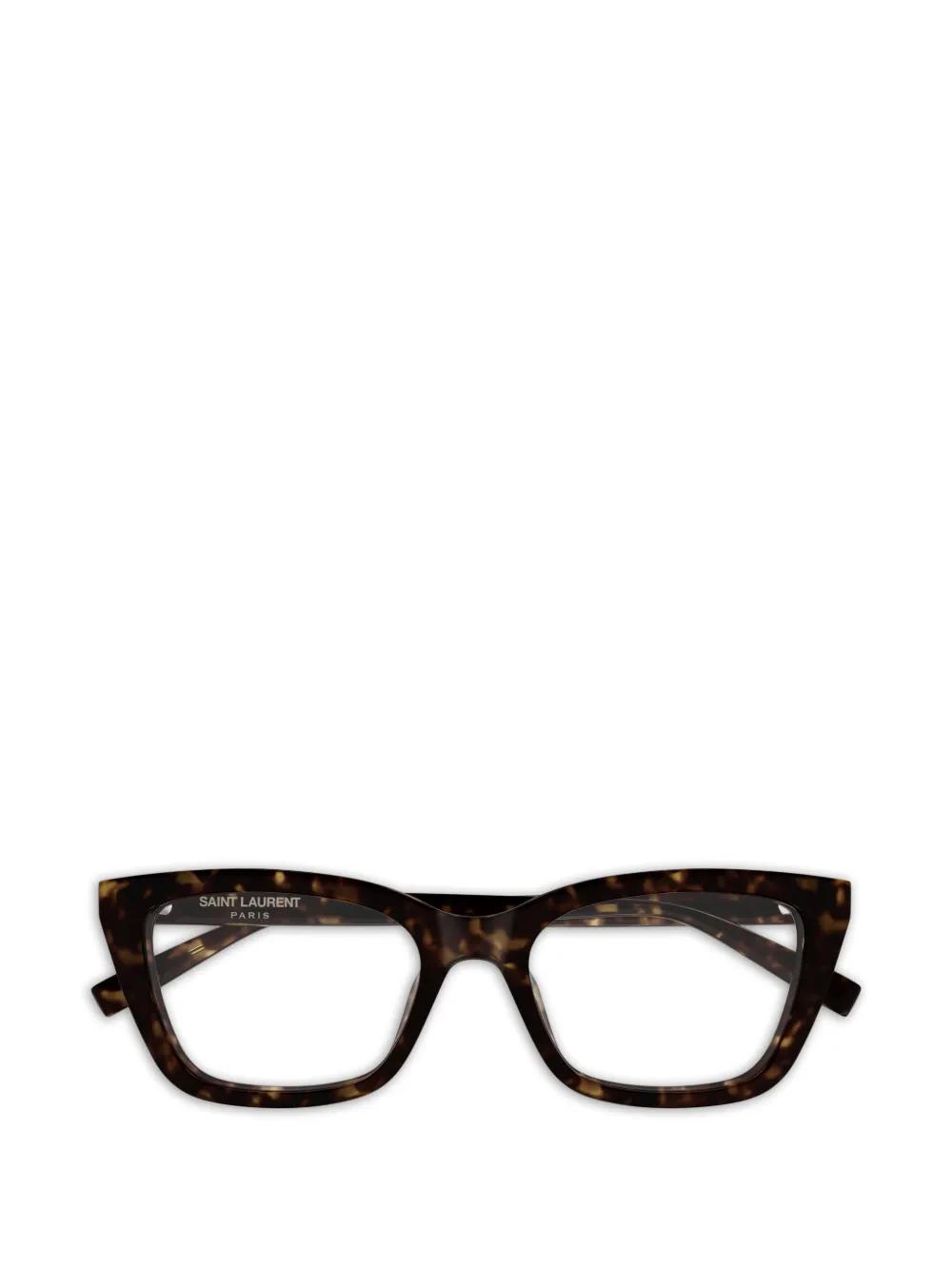 Saint Laurent Eyewear tortoiseshell-effect square-frame glasses - Marrone