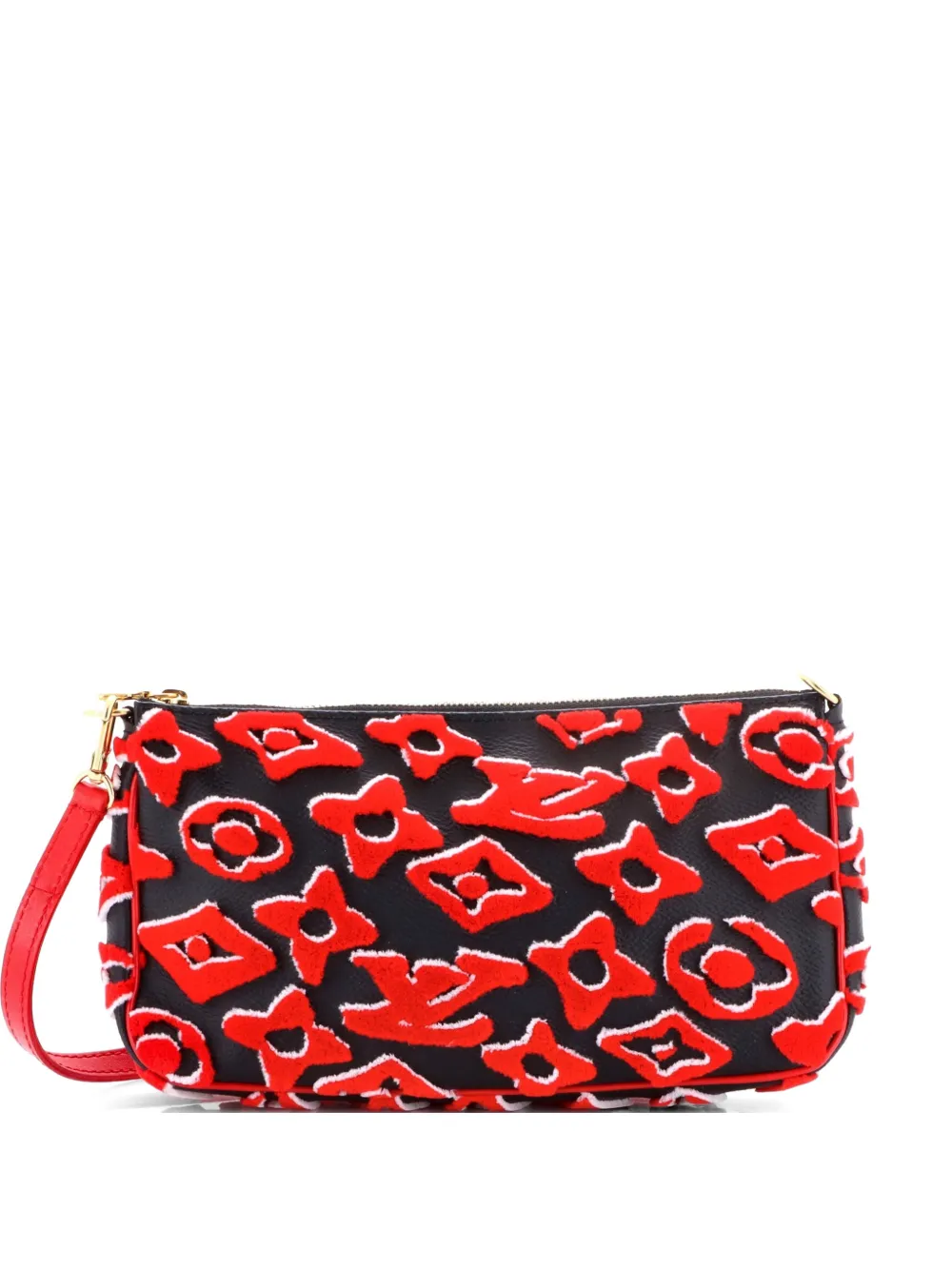 Louis Vuitton Pre-Owned Pochette Accessoires NM Limited Edition Urs Fischer Tufted Monogram Canvas clutch bag - Nero