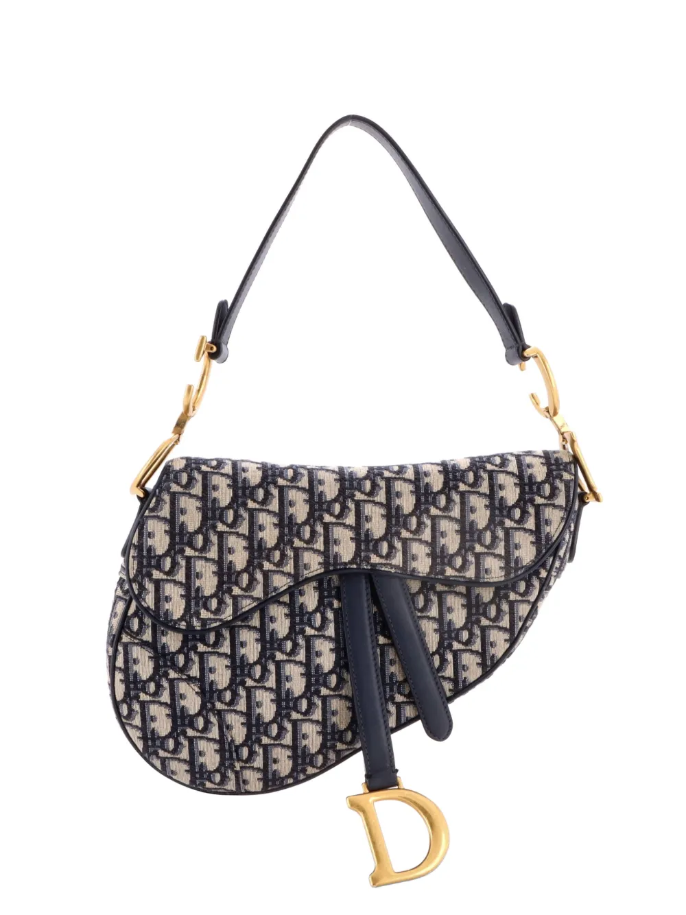 Christian Dior Pre-Owned Saddle Handbag Oblique Canvas Medium shoulder bag - Blu