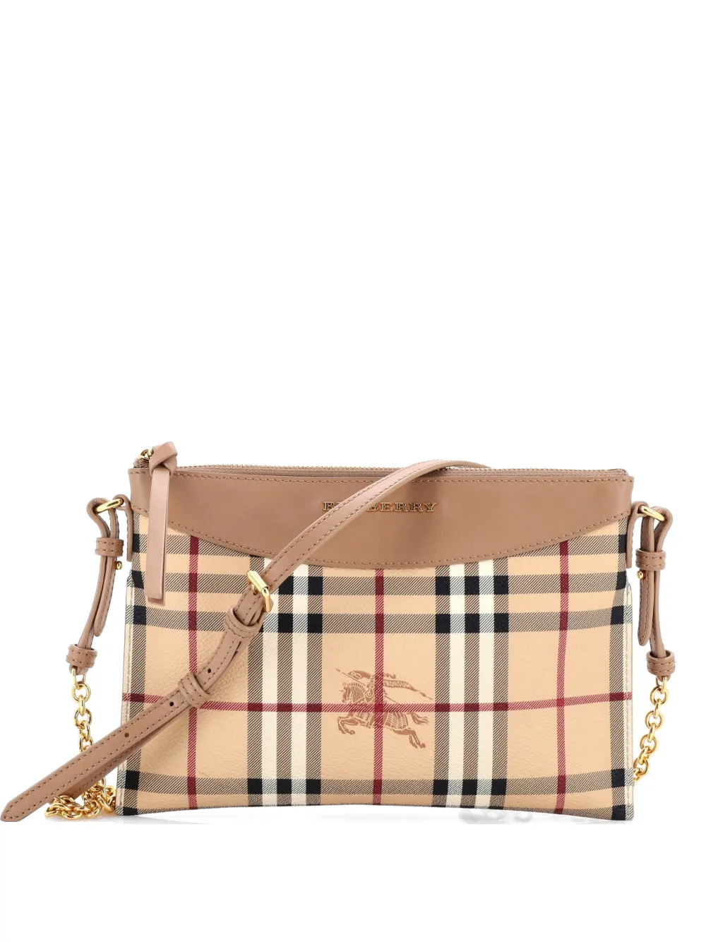 Burberry Pre-Owned Beschichtete Peyton Haymarket Canvas-Umhängetasche - Braun