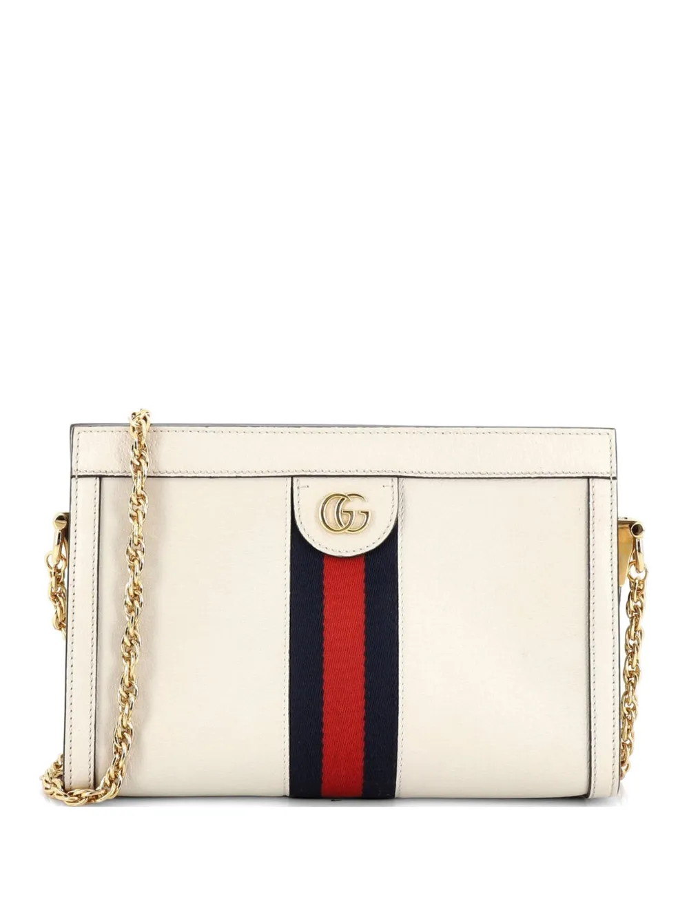 Gucci Pre-Owned Ophidia Chain Shoulder Bag Leather Small crossbody bag - Bianco