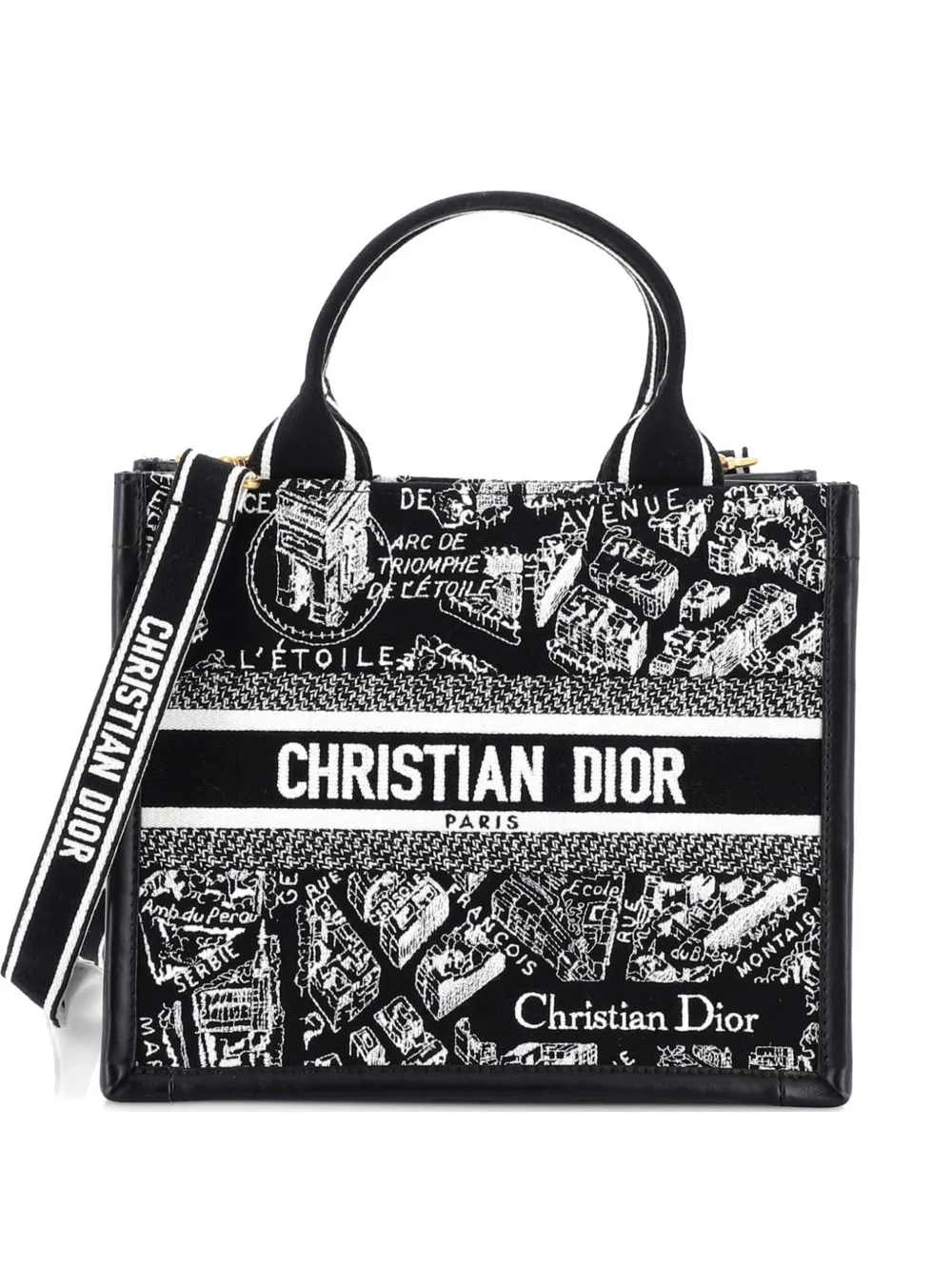Christian Dior Pre-Owned Kleiner Book with Strap Canvas-Tote Bag mit Stickerei - Schwarz