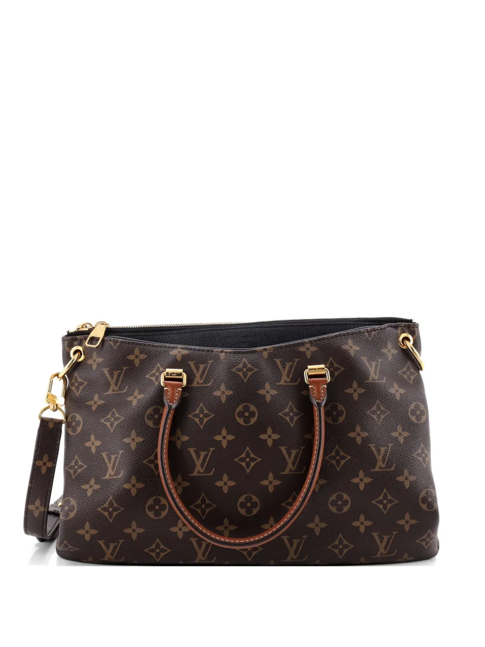 Louis Vuitton Pre-Owned Pallas Tote Monogram Canvas with Leather shoulder bag - Marrone