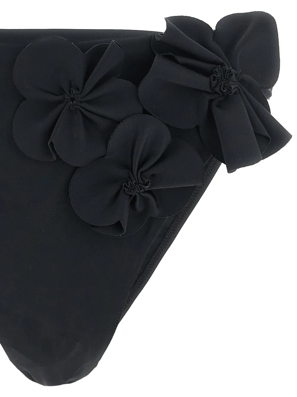 Goldbergh Reina bikinislip met bloemen-applicatie Zwart