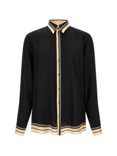 Dolce & Gabbana Martini striped-trim silk shirt