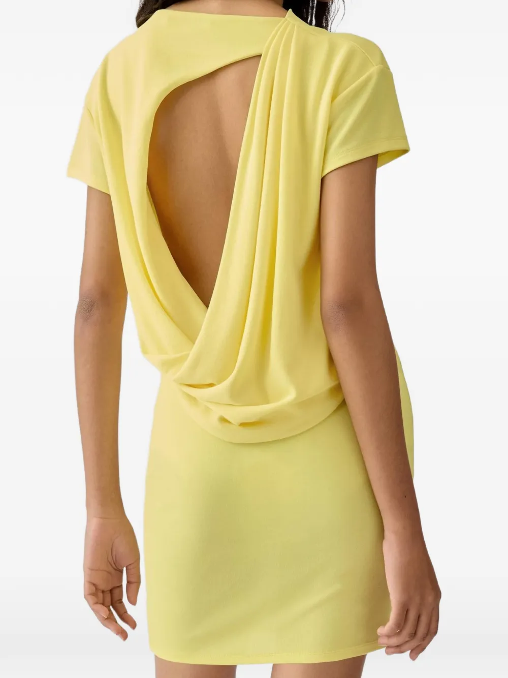 Jacquemus The Mistral mini-jurk met gedrapeerde achterkant Geel