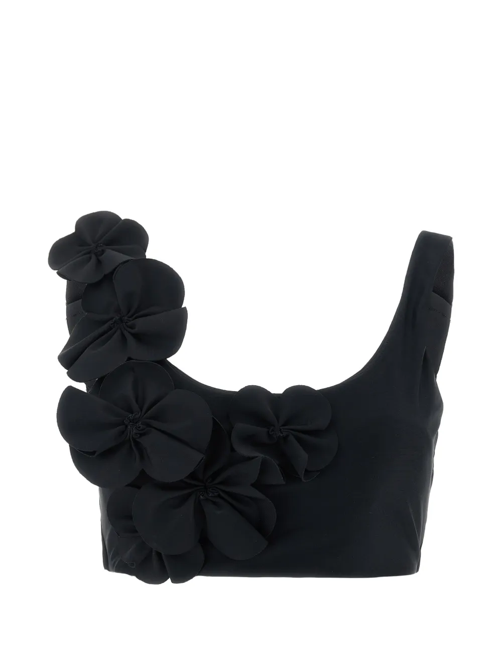 Goldbergh Chiarella floral-appliqué bikini top - Nero