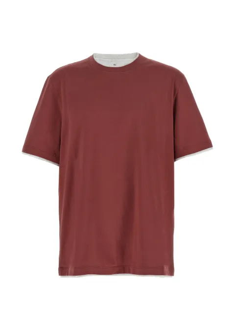 Brunello Cucinelli double-layer embroidered T-shirt