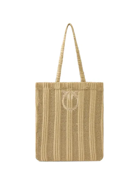 PINKO tote de tejido flojo Love Birds
