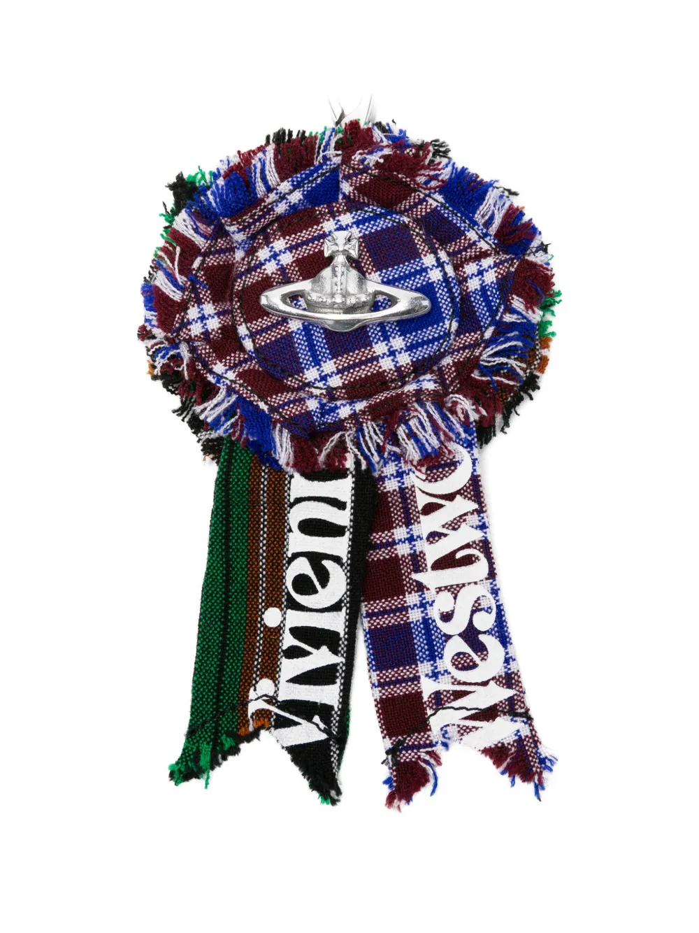 Vivienne Westwood Rosette Orb tartan charm - Blue