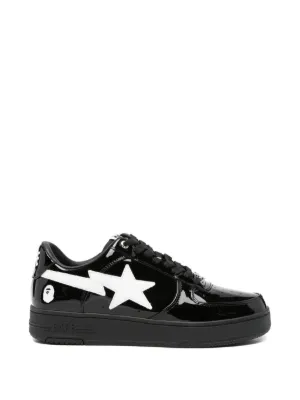 A BATHING APE® Bape Sta Leather Sneakers | Black | FARFETCH