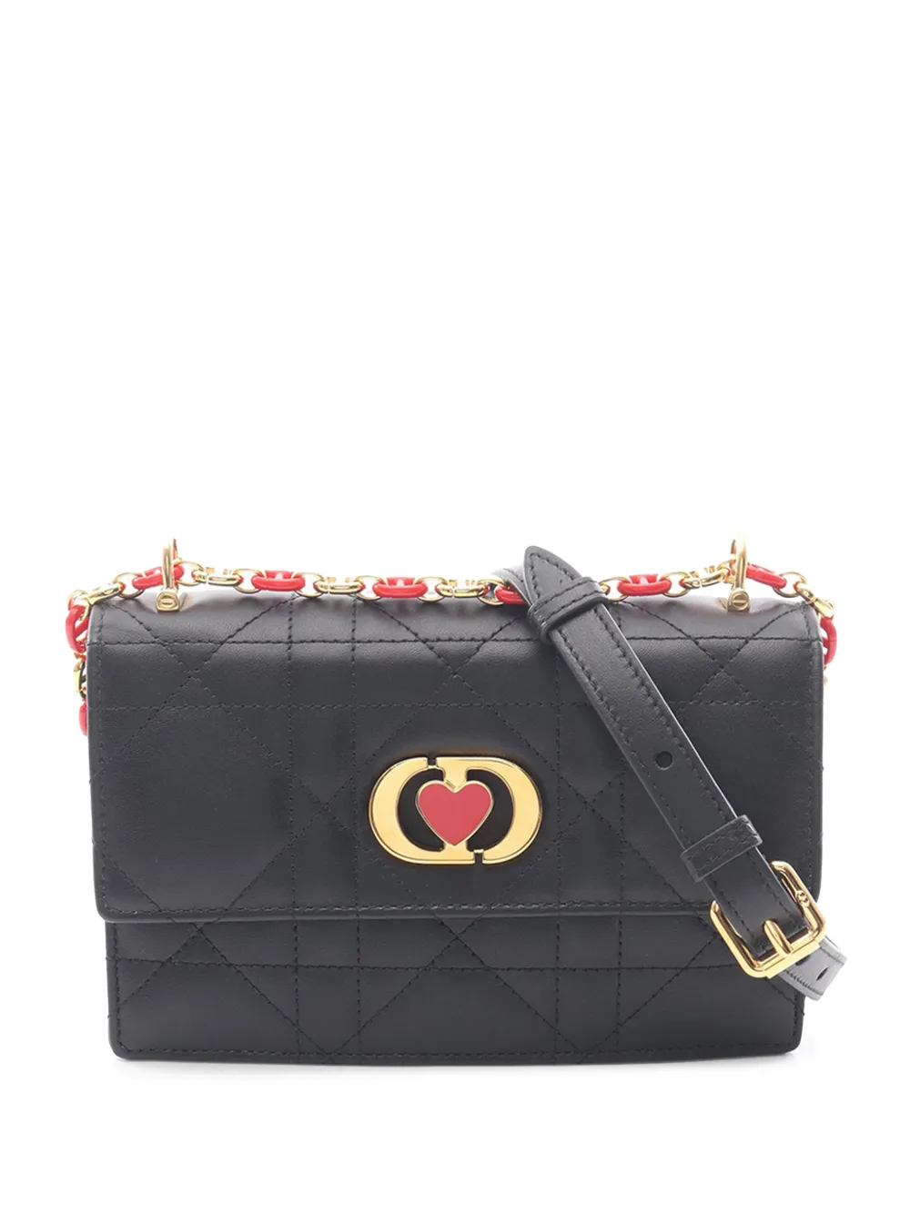 Christian Dior Pre-Owned 2010-2026 Mini Lambskin Macrocannage Miss Caro Bag crossbody bag - Nero