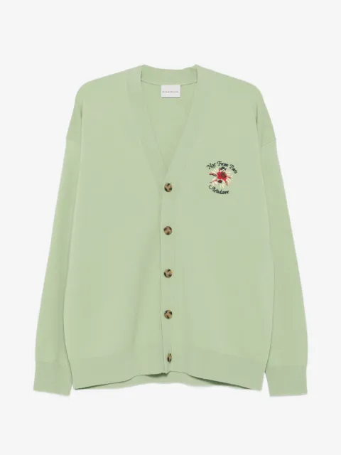 Drôle De Monsieur embroidered-logo V-neck cardigan
