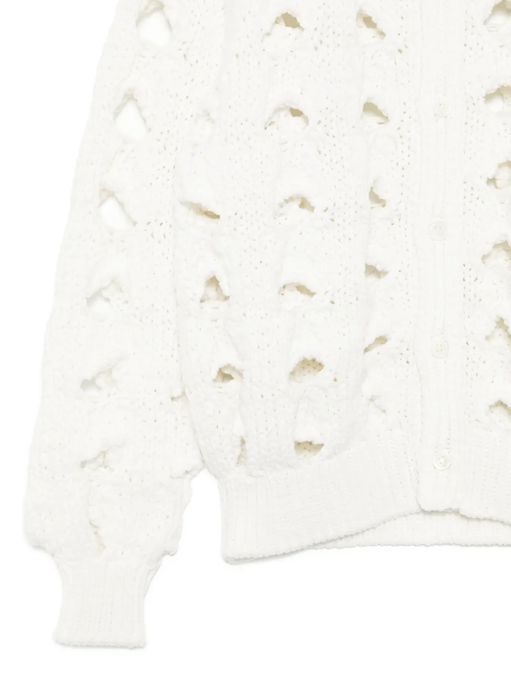 Comme Des Garçons Grofgebreid vest met uitgesneden details Wit
