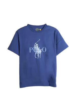 POLO RALPH LAUREN KIDS Big Pony-embroidered Cotton T-shirt | Blue
