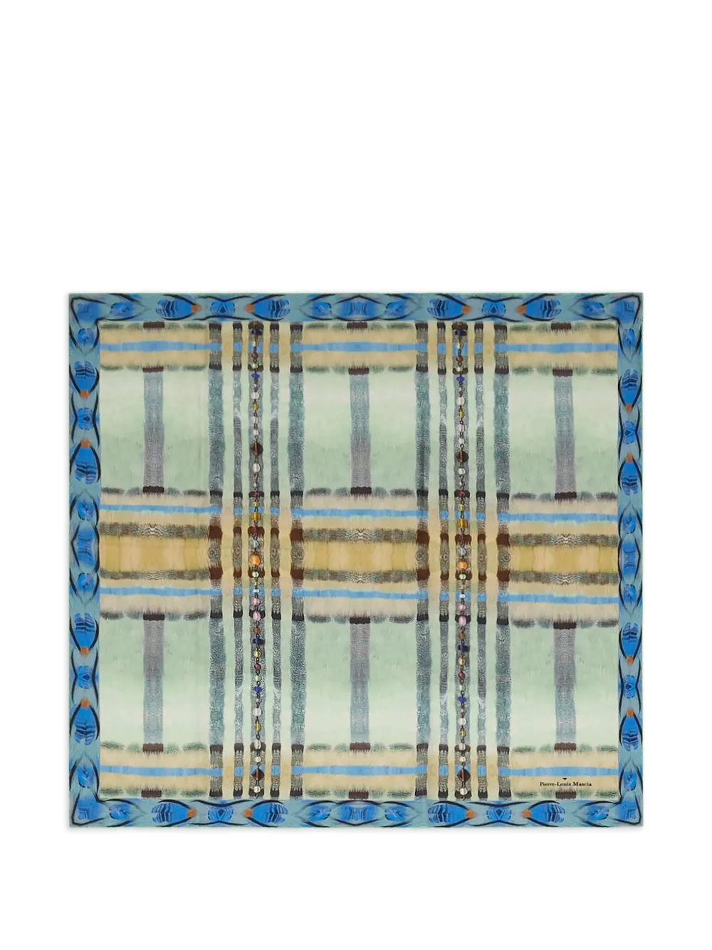 Pierre-Louis Mascia Aloeuw check-print scarf - Verde