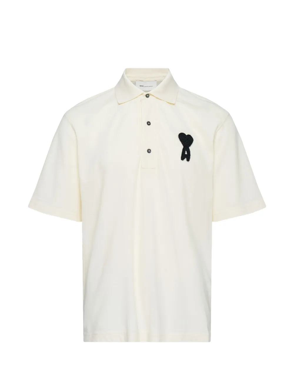 AMI Paris Ami De Coeur boxy-fit polo shirt - Toni neutri