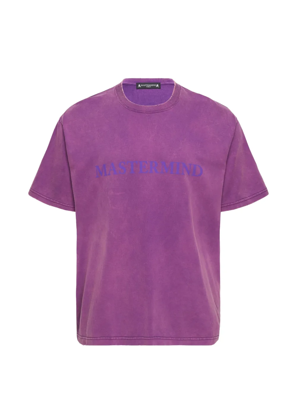 Mastermind Japan faded-effect logo-print T-shirt - Purple