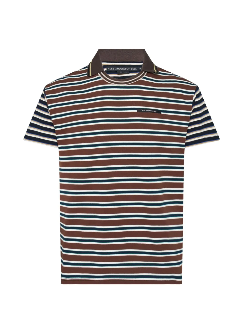 Andersson Bell striped polo-collar T-shirt - Braun