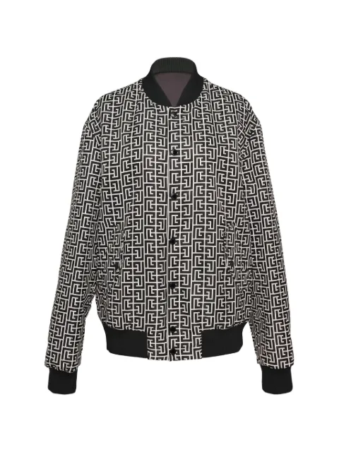 Balmain monogram-print reversible blouson jacket