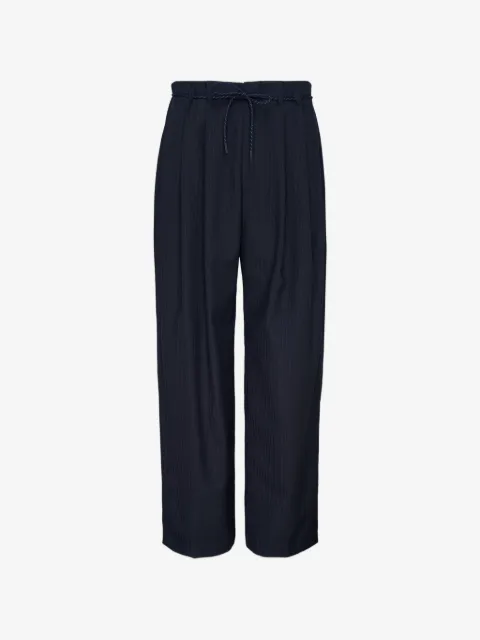 Wooyoungmi pantalon rayé à ceinture en corde