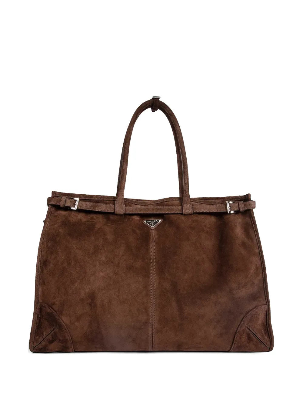 Prada Bonnie buckle-detail tote bag - Marrone