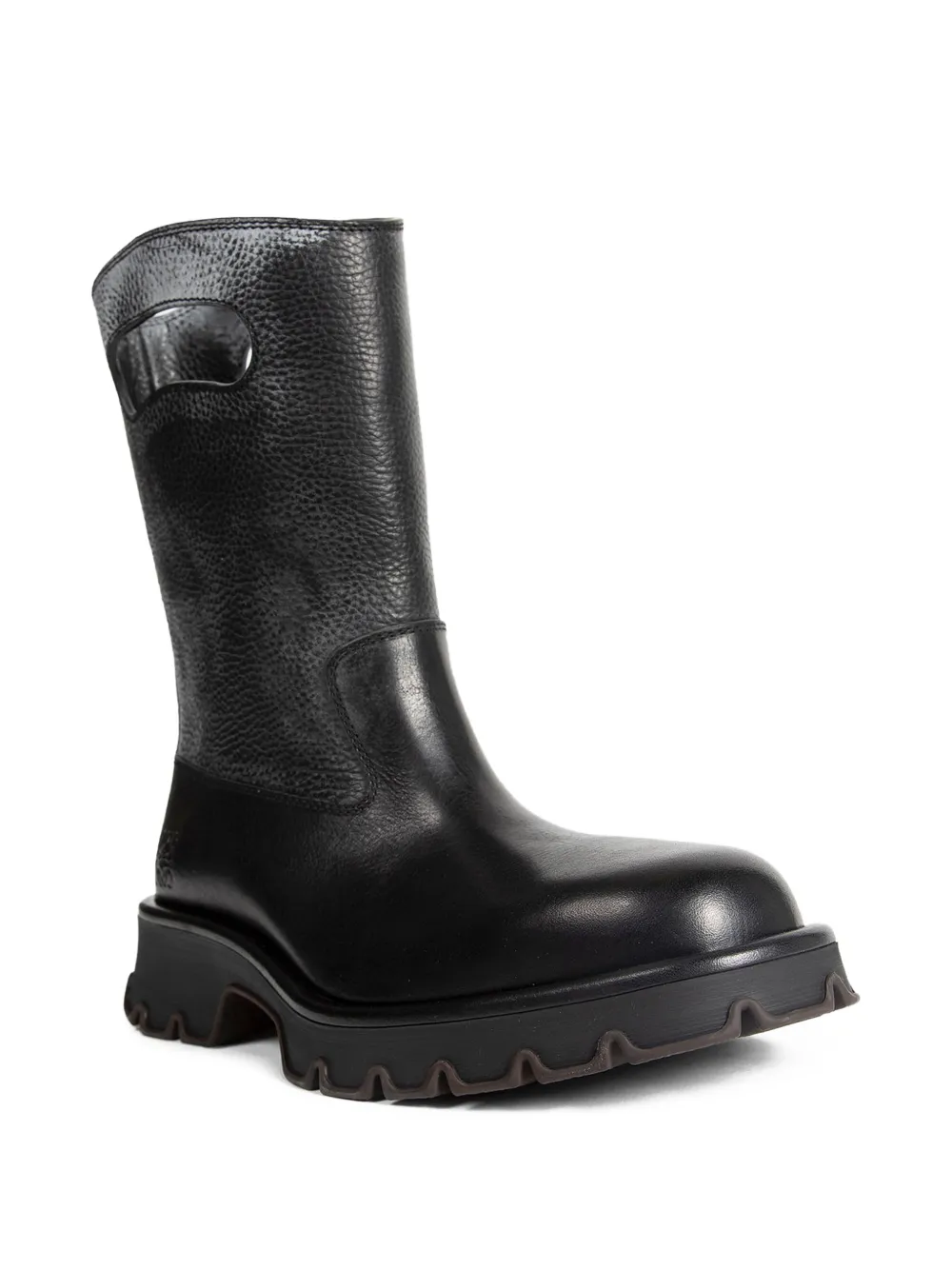 LOEWE Bobby cut-out leather boots Zwart