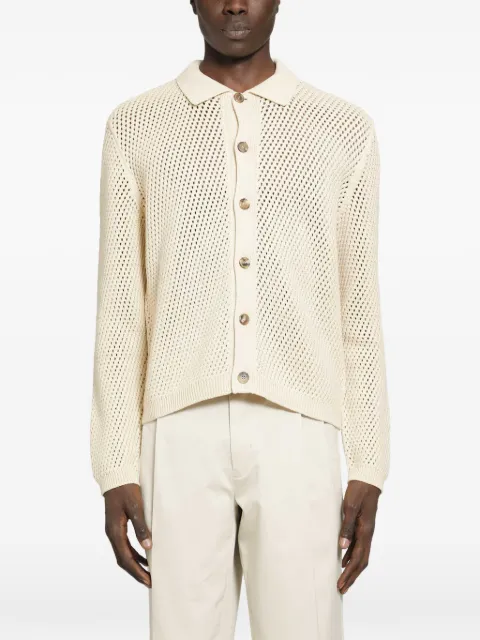 Prada open-knit collared cardigan