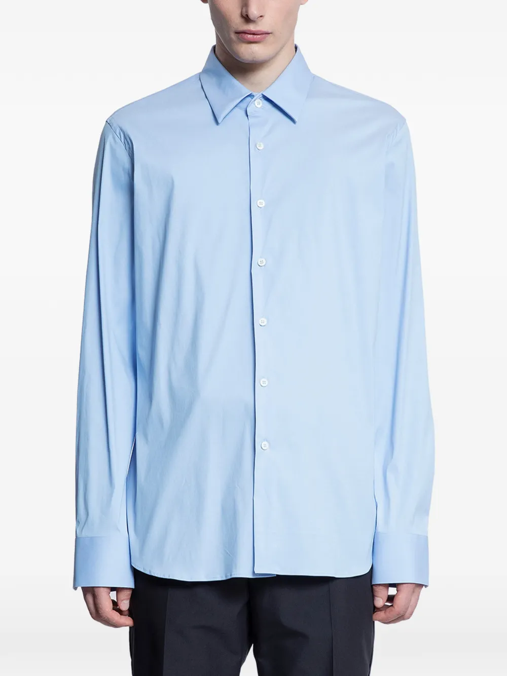 Prada classic-collar stretch shirt - Blau