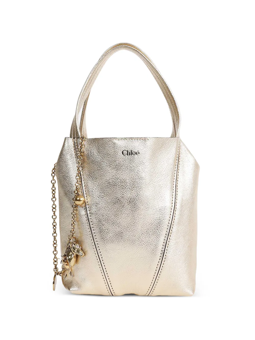Chloé small Spin horse-charm tote bag - Oro