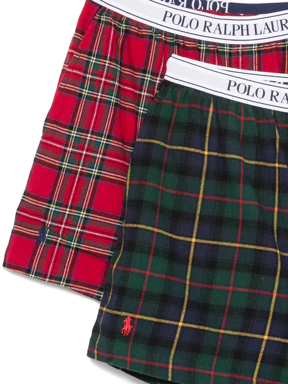 Polo Ralph Lauren Twee boxershorts met logoband en tartanruit Rood