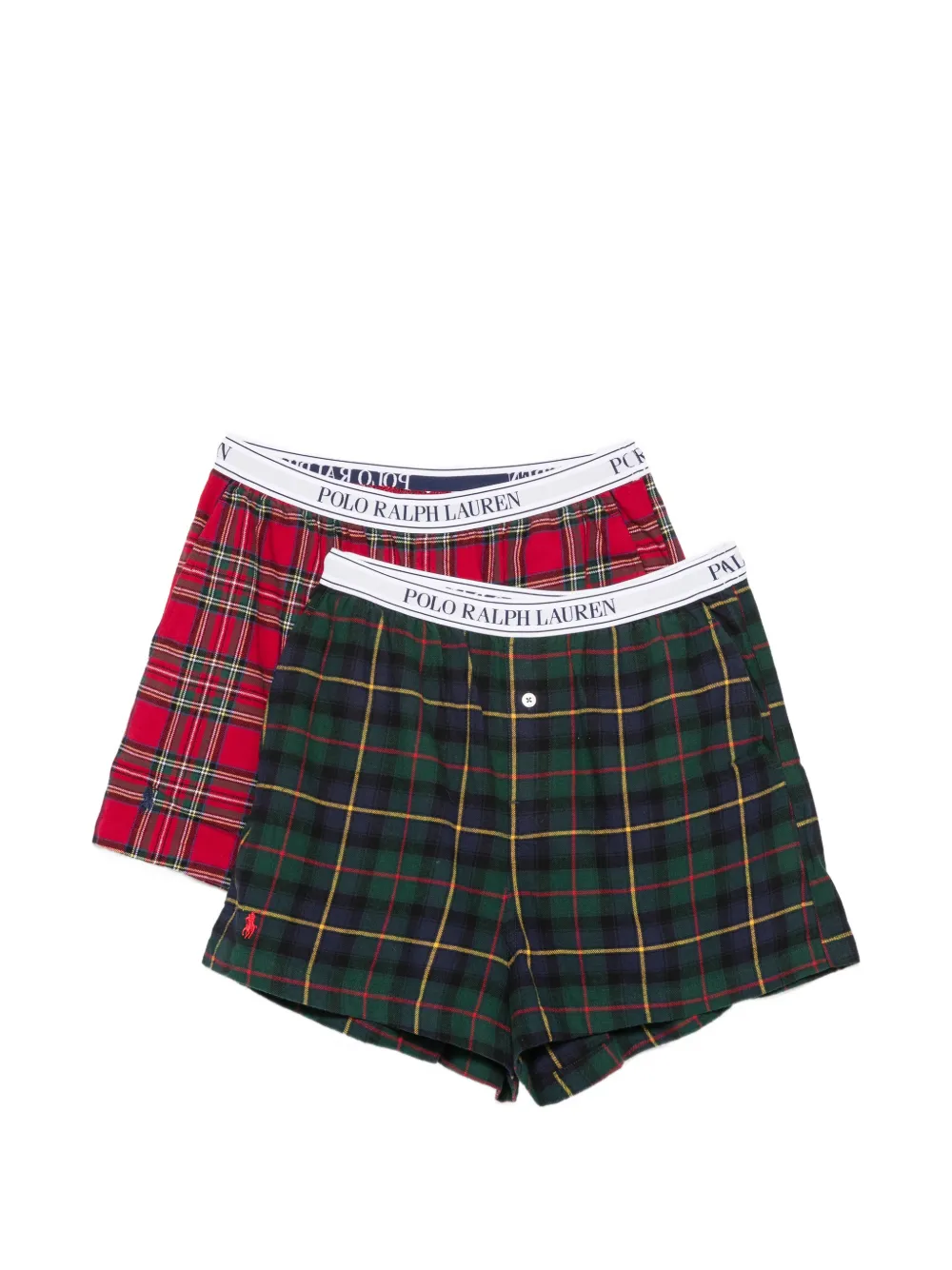 Polo Ralph Lauren tartan-print logo-waist boxers (set of two) - Rosso