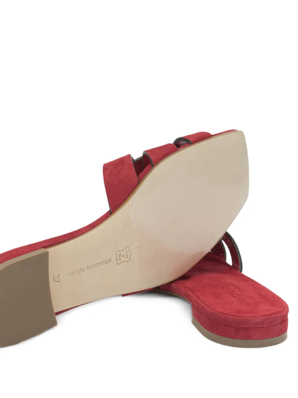 Sergio Levantesi Norma interwoven leather sandals Rood