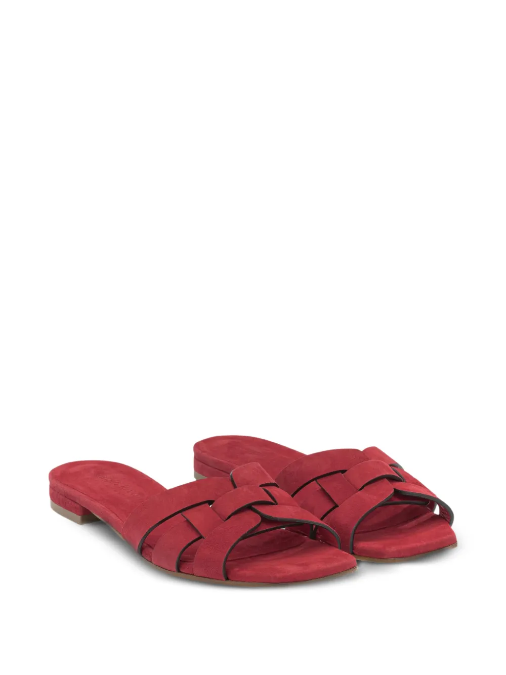 Sergio Levantesi Norma interwoven leather sandals Rood