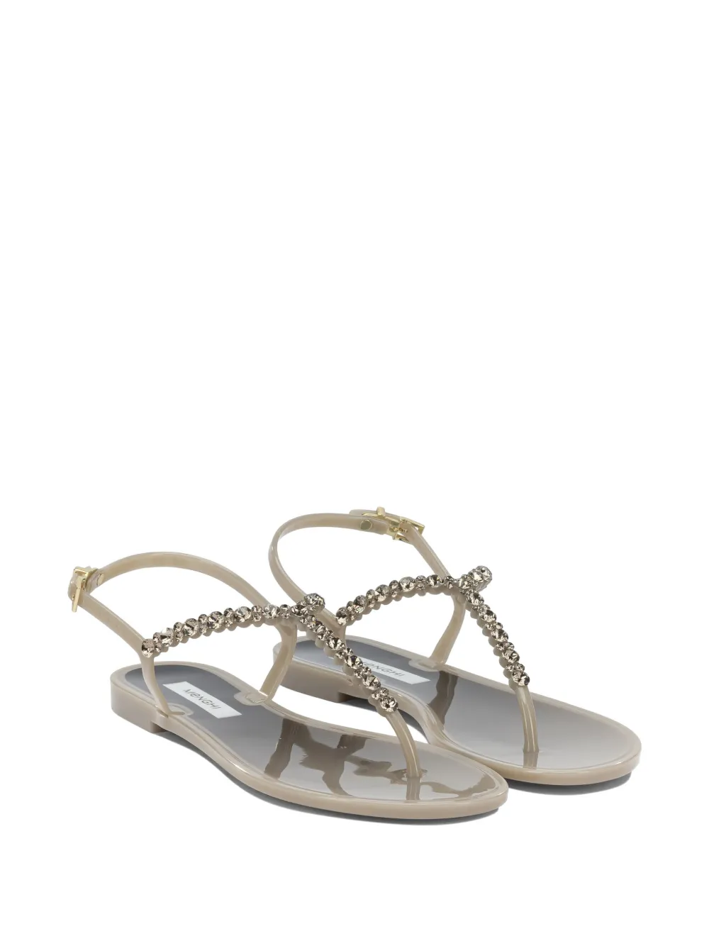 MENGHI Stiletto sandalen verfraaid met kristal Beige