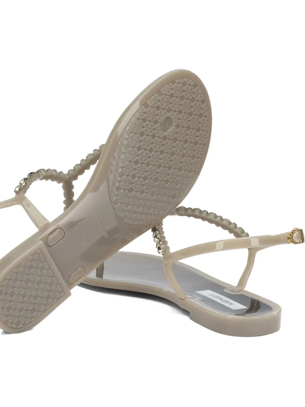 MENGHI Stiletto sandalen verfraaid met kristal Beige