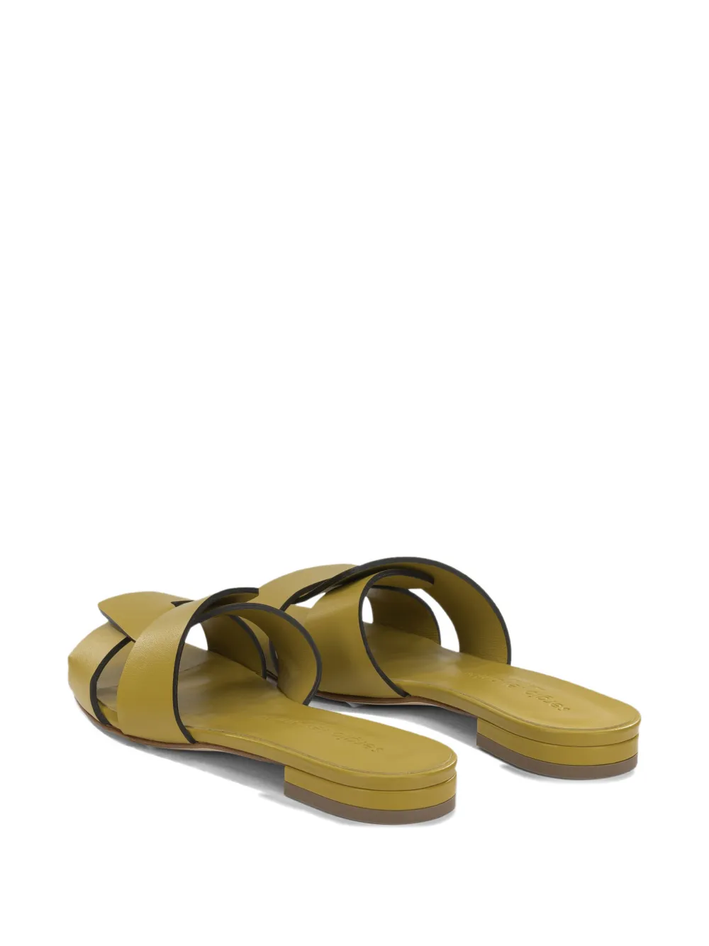 Sergio Levantesi Aria interwoven leather sandals Geel