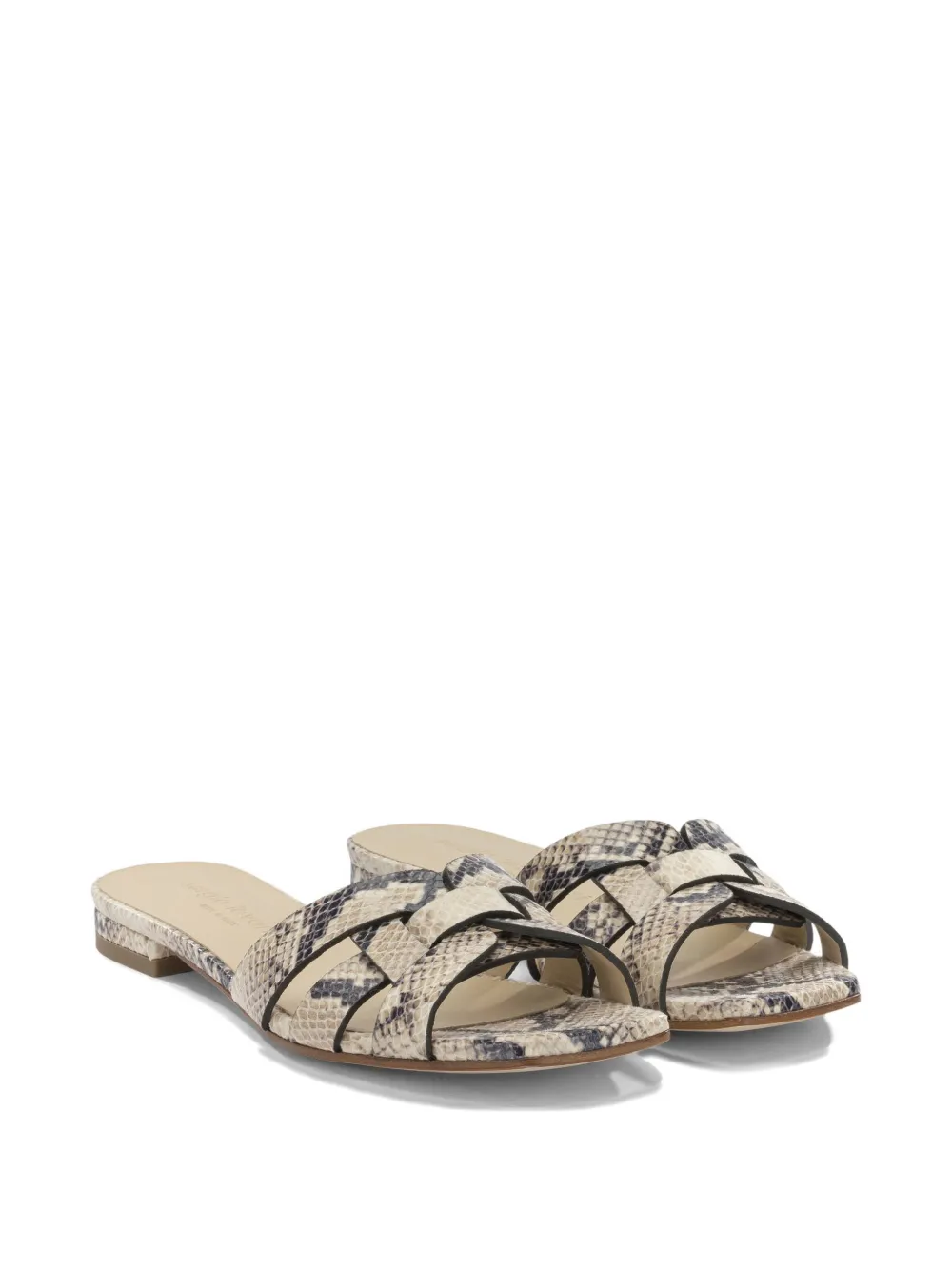 Sergio Levantesi Norma6 snake-effect caged sandals Beige