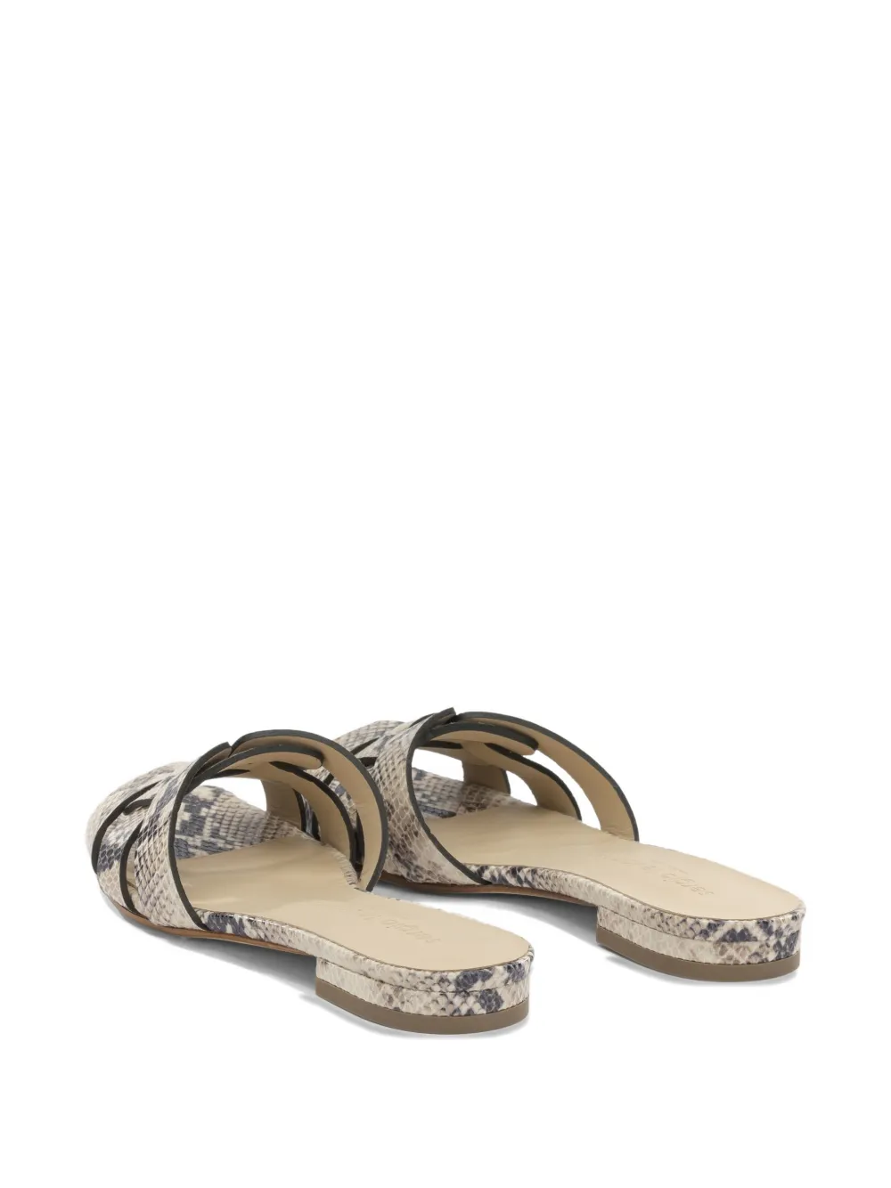 Sergio Levantesi Norma6 snake-effect caged sandals Beige