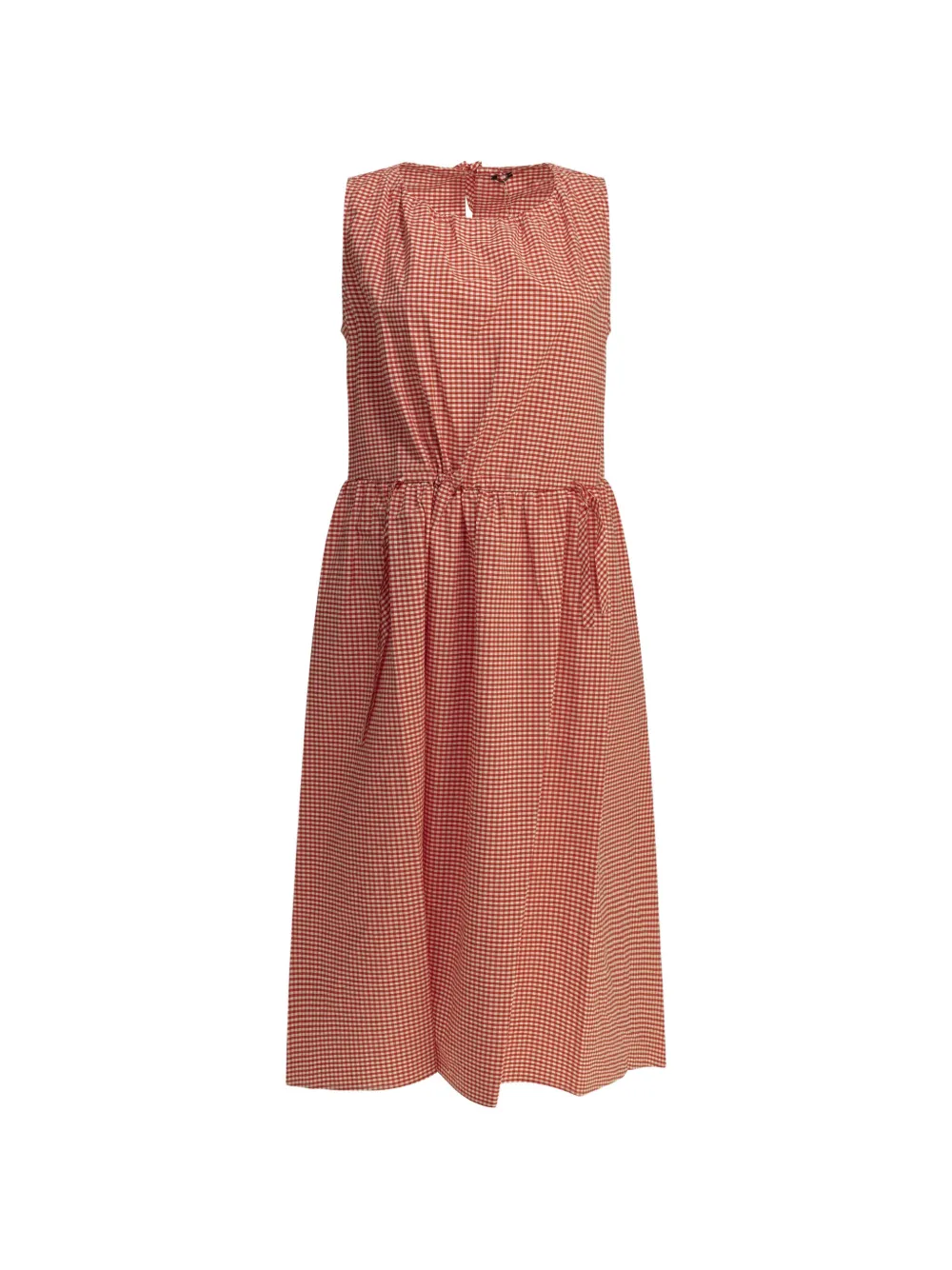 Apuntob gingham-check sleeveless midi dress - Arancione
